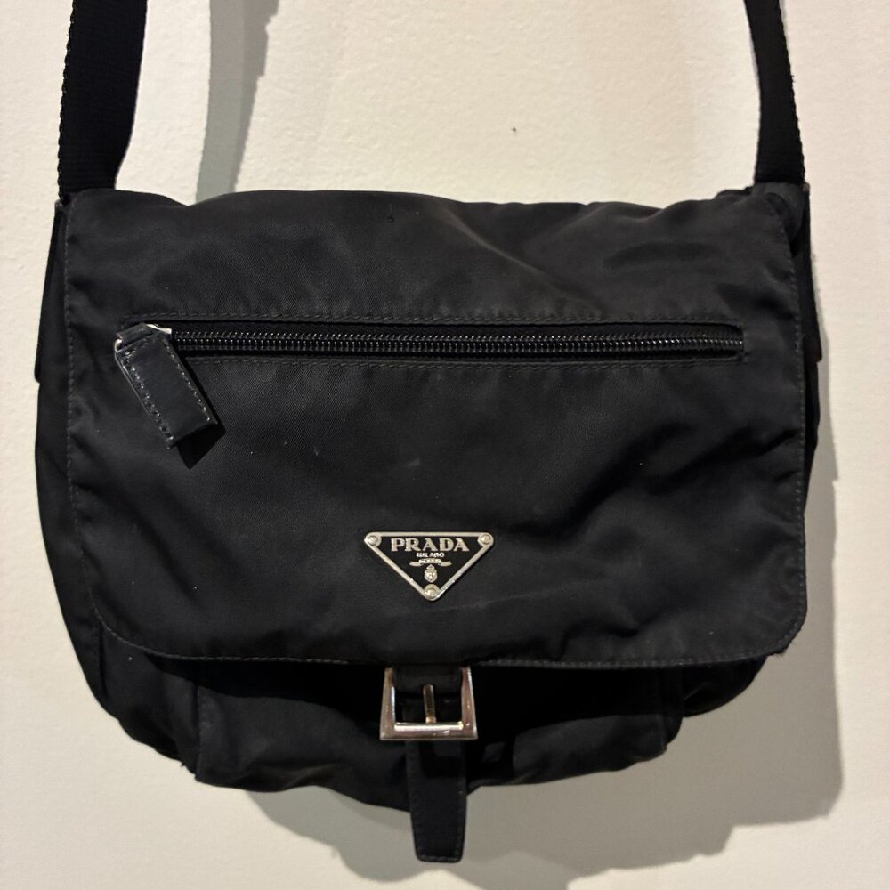 Prada Black Nylon Crossbody Bag with Adjustable Strap